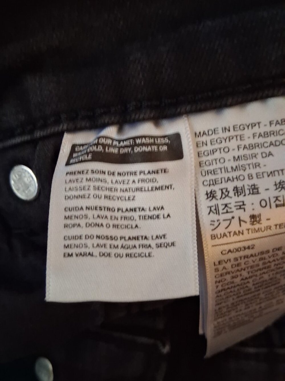 724 LEVI BLACK HIGH RISE STRAIGHT JEANS-16W - Picture 4 of 8